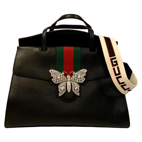 gucci black butterfly bag|gucci bag with butterfly buckle.